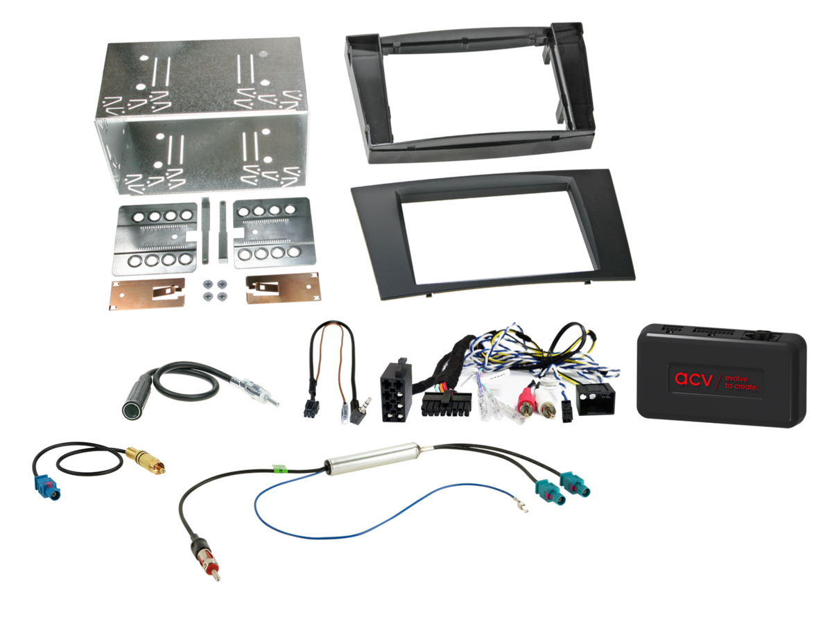 ACV 621190-28-2 Mercedes CLS E-Class Complete Double Din Stereo Fitting Kit (Fibre)