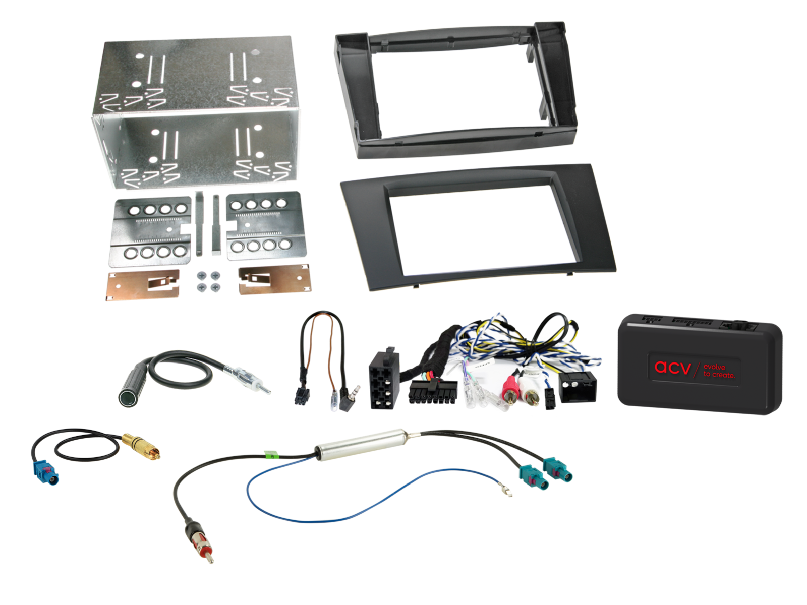 ACV 621190-28-2 Mercedes CLS E-Class Complete Double Din Stereo Fitting Kit (Fibre)