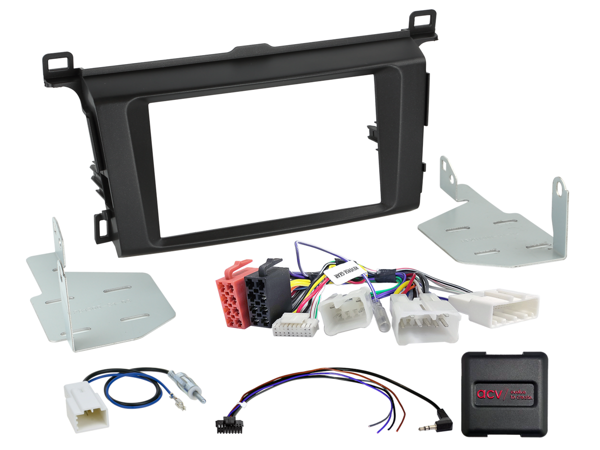 ACV AKTY07B Toyota Rav 4 2013-2018 Complete Double Din Stereo Fitting Kit (Black)