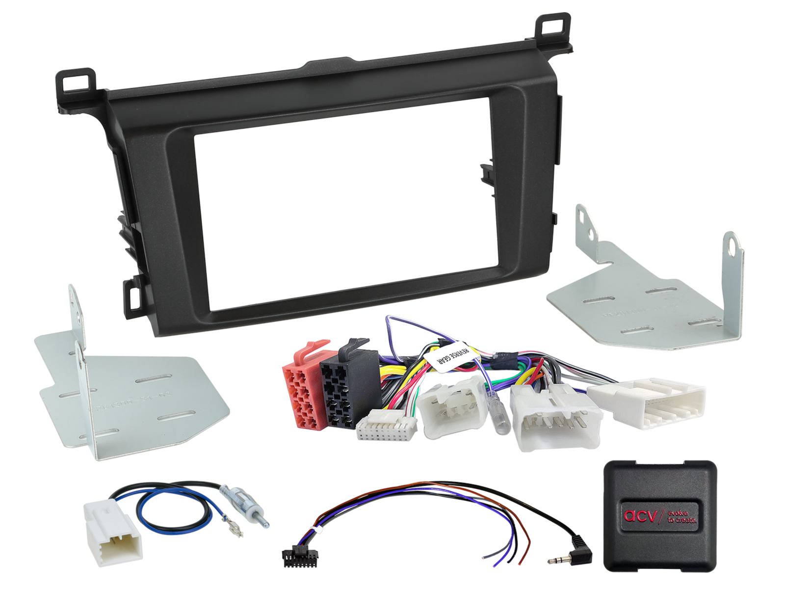 ACV AKTY07B Toyota Rav 4 2013-2018 Complete Double Din Stereo Fitting Kit (Black)