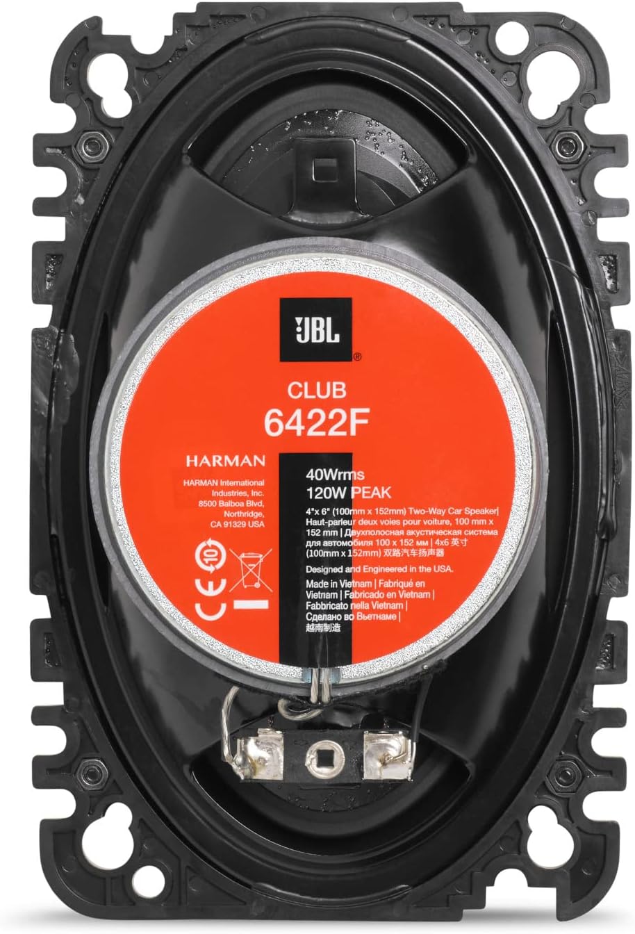 JBL Club 6422F - Club Series 4"x 6" 2-Way Car Coaxial Speakers