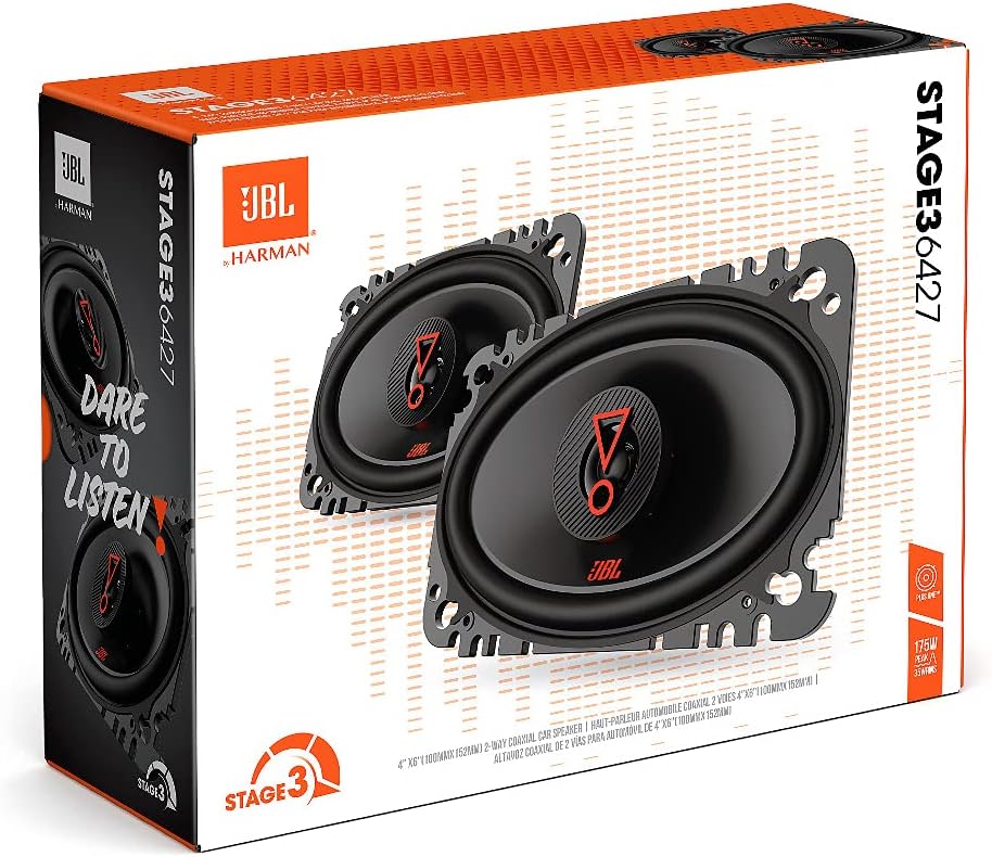 JBL STAGE3 6427 - 4" x 6" 2-Way Coaxial Speakers 350W Total Power