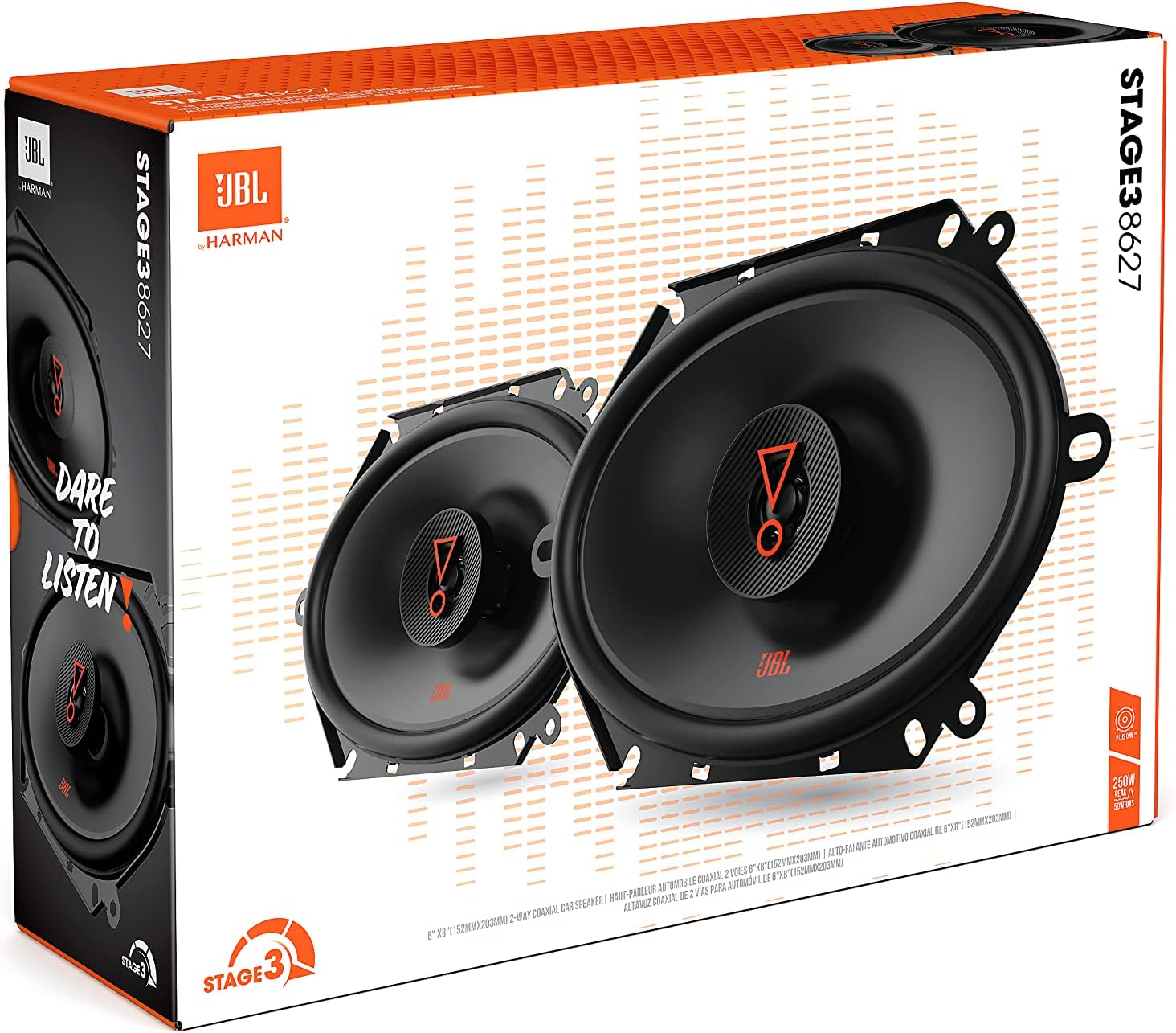 JBL STAGE3 8627 - 6" x 8" 2-Way Coaxial Speakers 500W Total Power