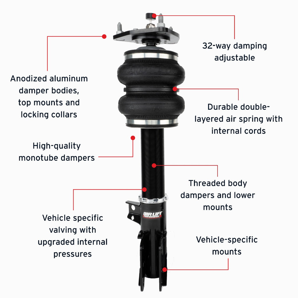 Air Lift 78521 - Performance Front Air Suspension Kit for Ford Mustang S550 S650