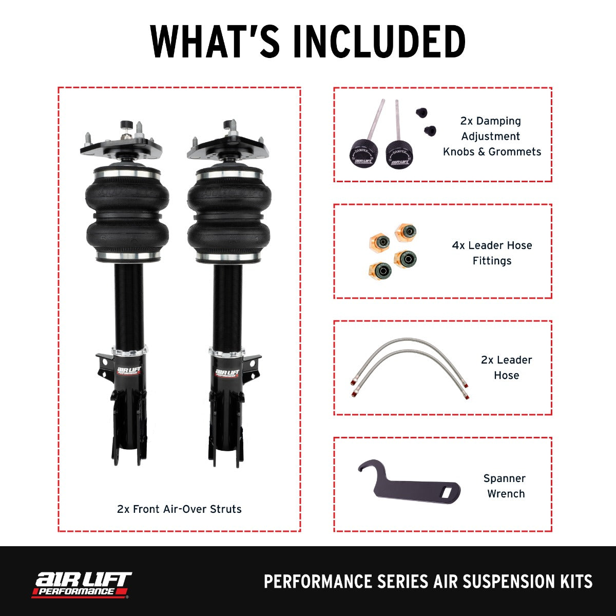 Air Lift 78521 - Performance Front Air Suspension Kit for Ford Mustang S550 S650