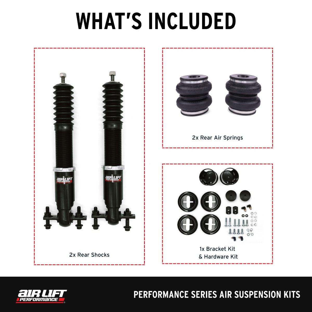 Air Lift 78621 - Performance Rear Air Suspension Kit for Ford Mustang S550 S650