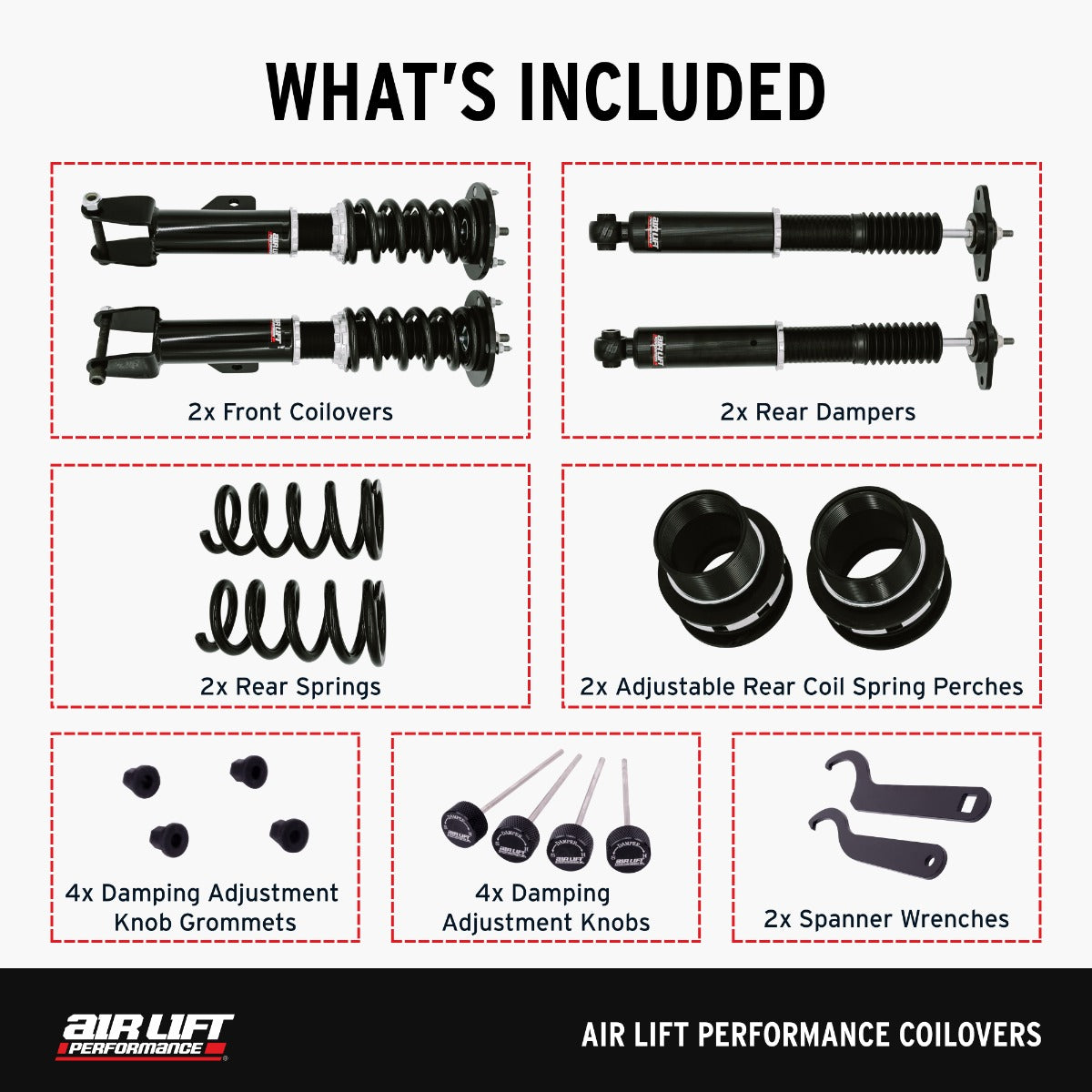 Chrysler 300 & 300C Air Lift Performance Coilover Kit 11-23 (Fits RWD models only)