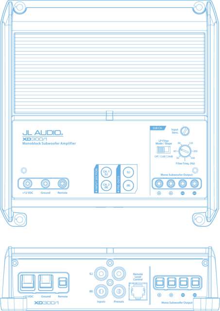 JL Audio XD300/1- Monoblock Class D Subwoofer Amplifier 300W