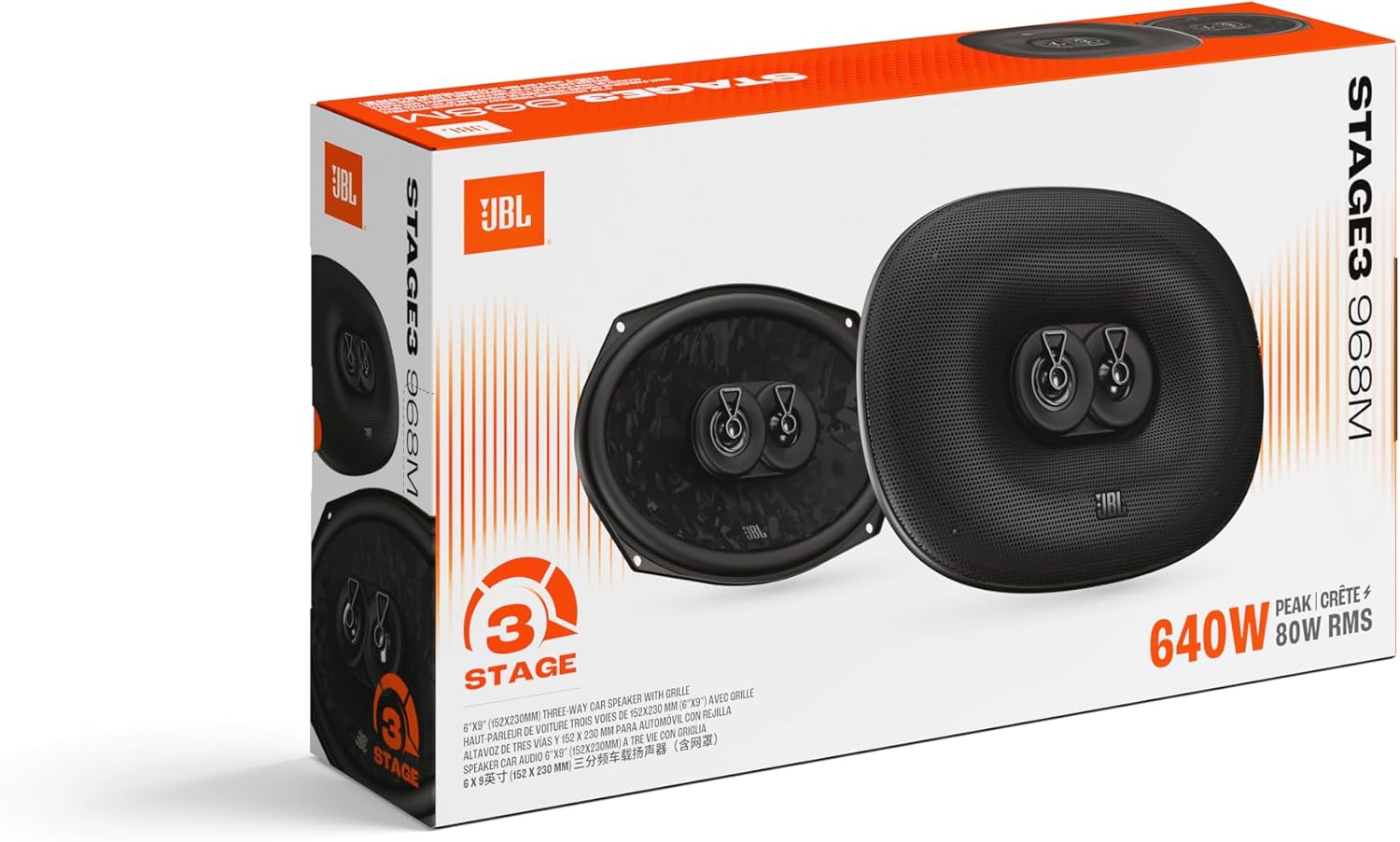 JBL STAGE3 968M Gen2 6 “X9” 3 Way Coaxial Shelf Speaker 640W