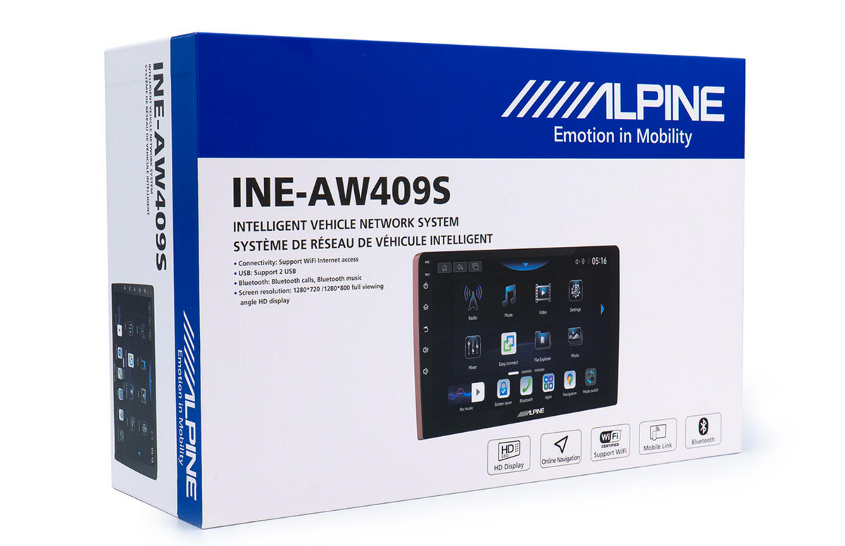 Alpine INE-AW409S - 9" Digital Multimedia Receiver Bluetooth Mirror link CarPlay Android Auto Car Stereo