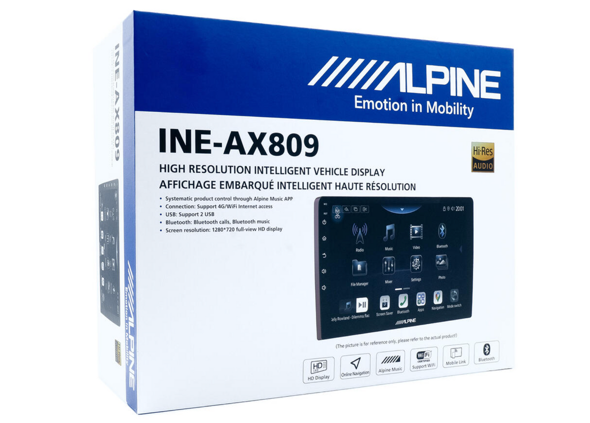 Alpine INE-AX809 - 9" Digital Multimedia Receiver Apple CarPlay Android Auto Hi-Res Audio playback Bluetooth USB & HDMI
