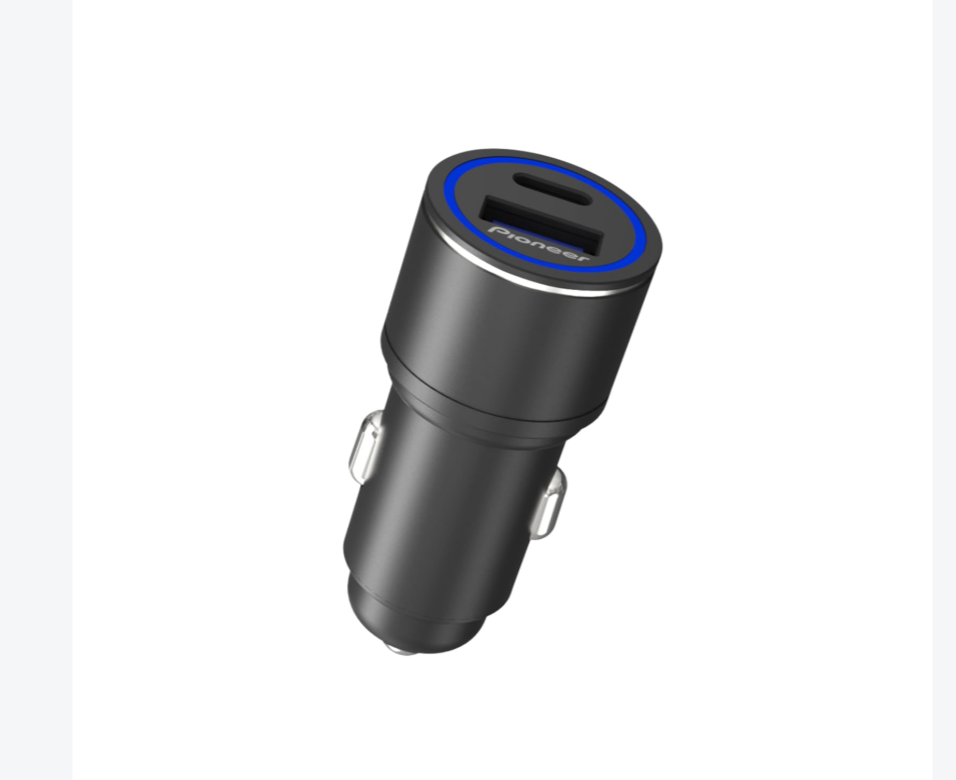 Pioneer SDA-CG110CA Dual USB-C & USB-A Fast Car Charger with Blue Led Indicator