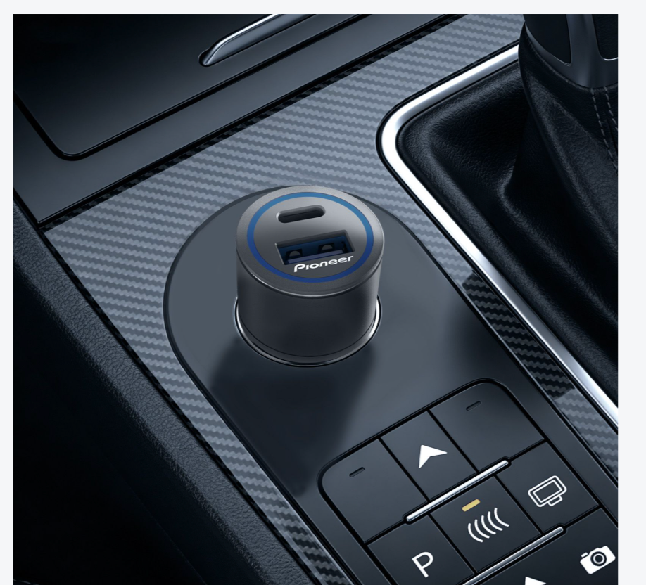 Pioneer SDA-CG110CA Dual USB-C & USB-A Fast Car Charger with Blue Led Indicator