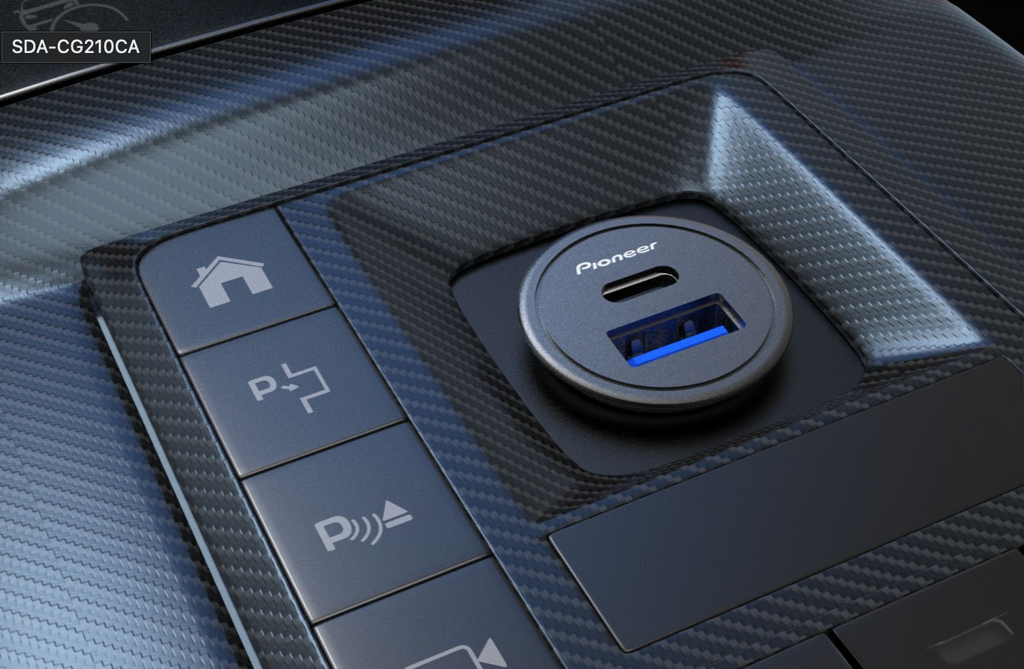 Pioneer SDA-CG210CA Dual Port USB-C and USB-A Fast Car Charger 12V 24V