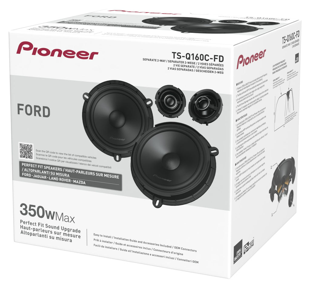 Pioneer TS-Q160C-FD 6.5" (16.5cm) 2 Way Custom Fit Component Speaker For Ford and Mazda vehicles