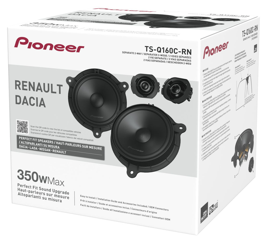 Pioneer TS-Q160C-RN 6.5" (16.5cm) 2 Way Custom Fit Component Speaker For Renault, Nissan & Dacia