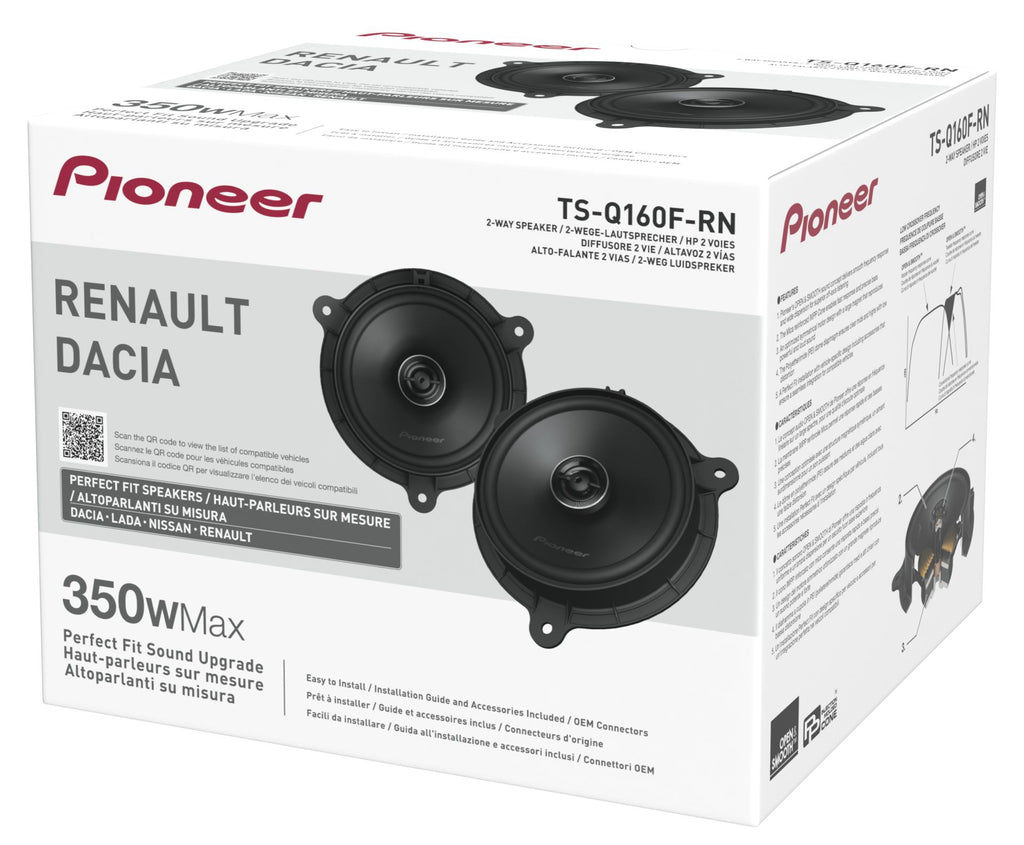 Pioneer TS-Q160F-RN 6.5" (16.5cm) 2 Way Custom Fit Coaxial Speaker For Renault, Nissan & Dacia