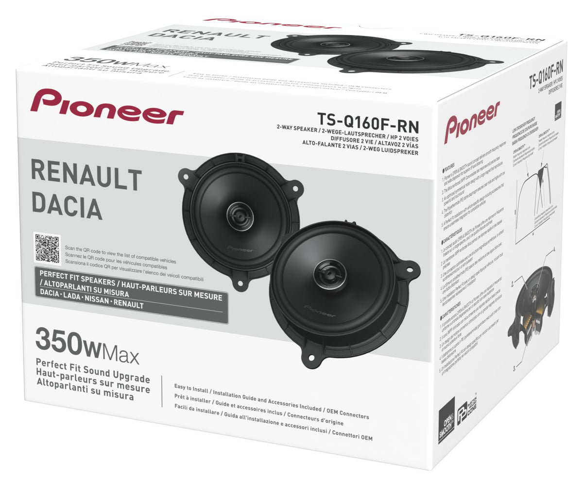 Pioneer TS-Q160F-RN 6.5" (16.5cm) 2 Way Custom Fit Coaxial Speaker For Renault, Nissan & Dacia