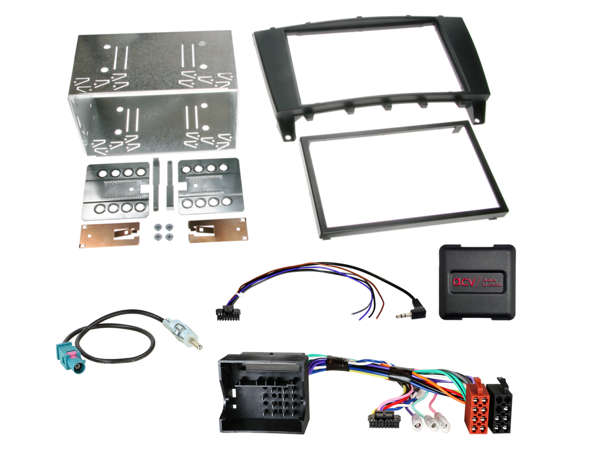 ACV Mercedes C Class W203 2004-2007 Complete Double Din Stereo Fitting Kit