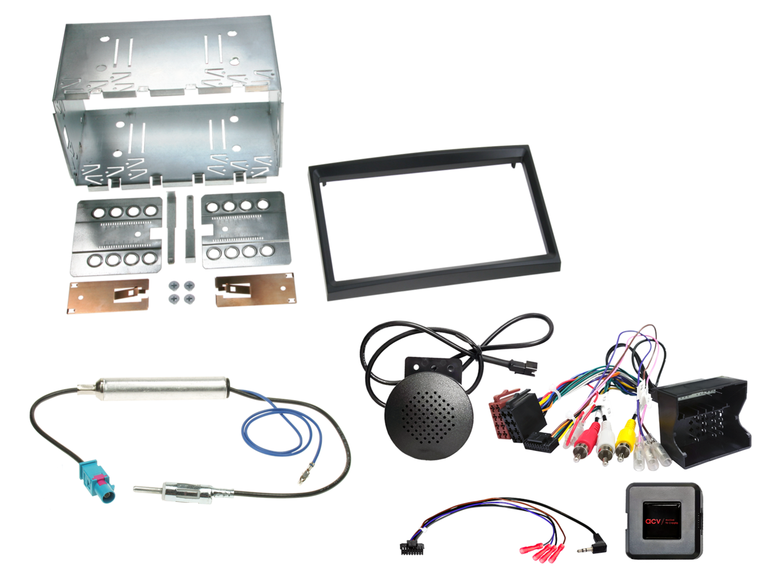 ACV AKPE04 - Peugeot 207 307 Expert Partner Complete Double Din Stereo Fitting Kit Also Retains OEM Parking Sensor Tones