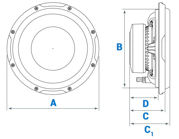 Audison APS 8 R - 8" Car Subwoofer Single 4 Ohm 500W