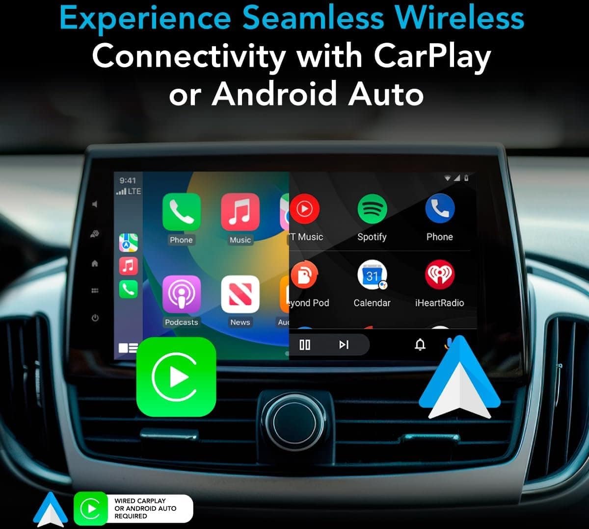 Wireless Carplay Adapter and Android Auto – Sapphire Edition – Plug and Play