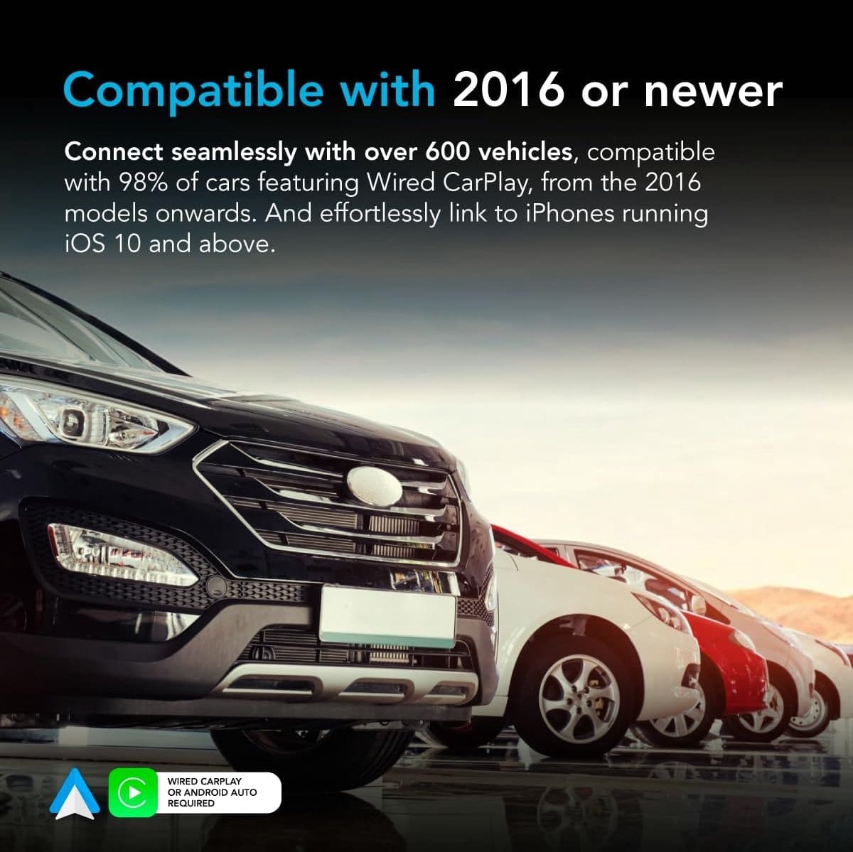 Wireless Carplay Adapter and Android Auto – Sapphire Edition – Plug and Play