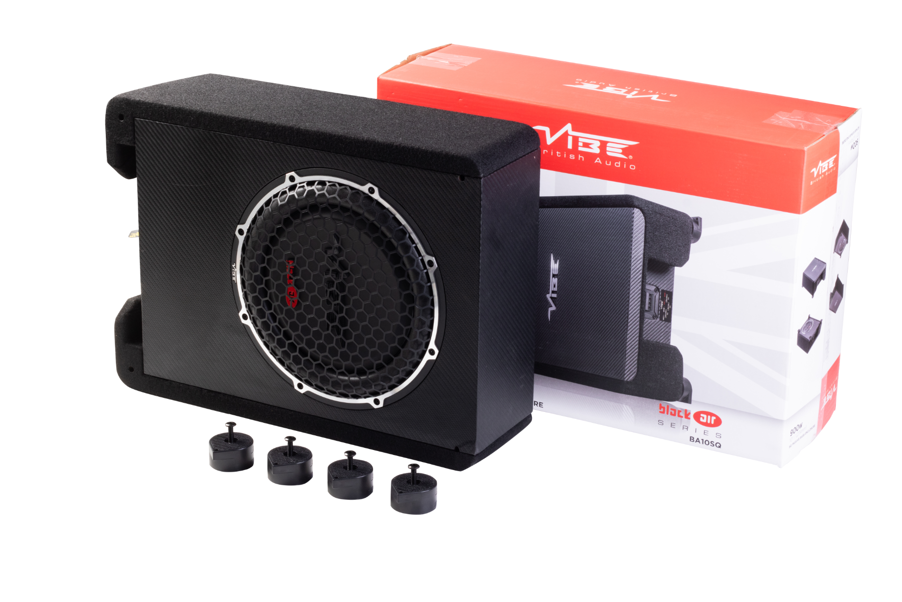 Vibe BA10SQ-V4 - Black Air 10 inch SQ Passive Down Firing Enclosure 900W