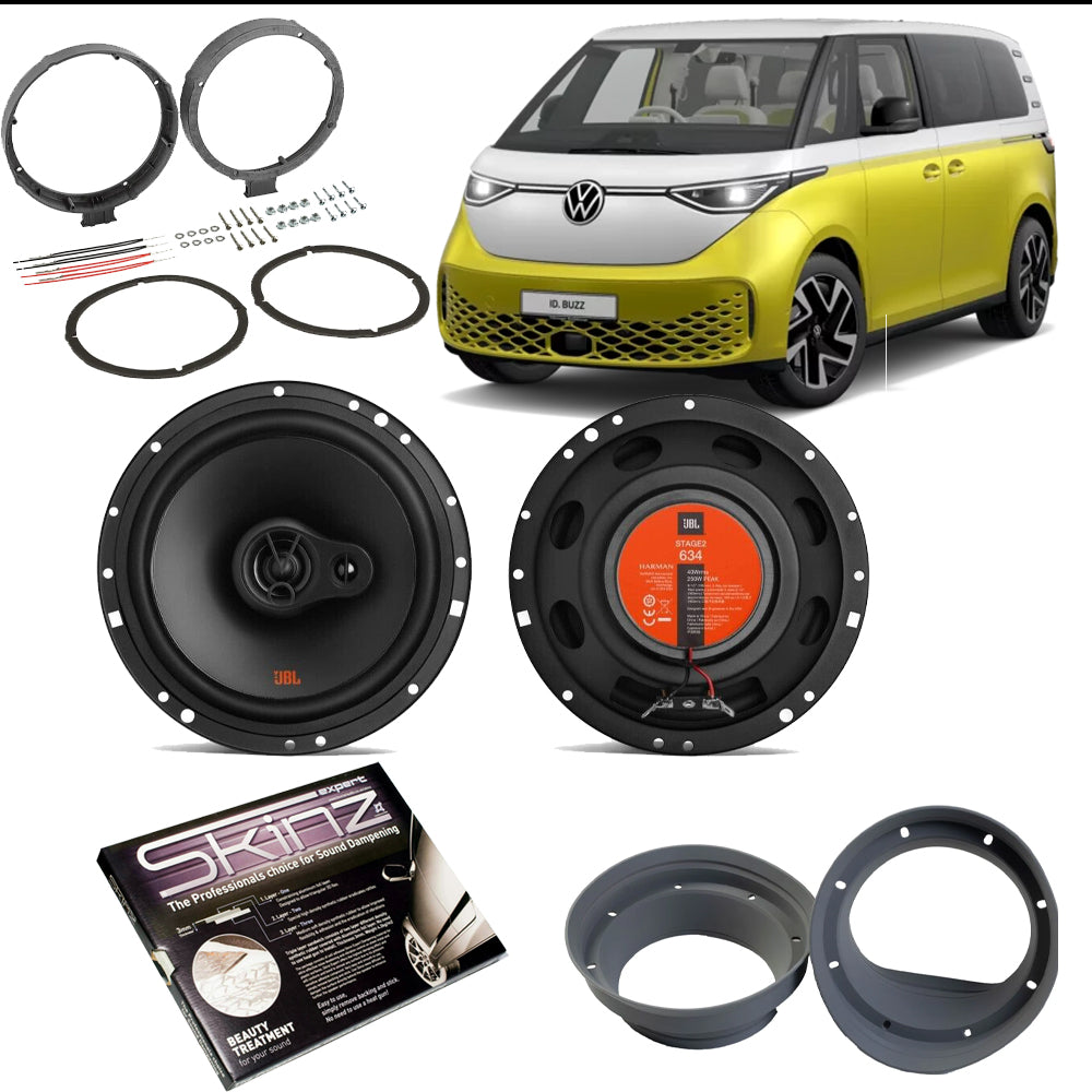 VW ID BUZZ Front Door 6.5" Speaker Upgrade JBL Stage2 634 3-Way 500W