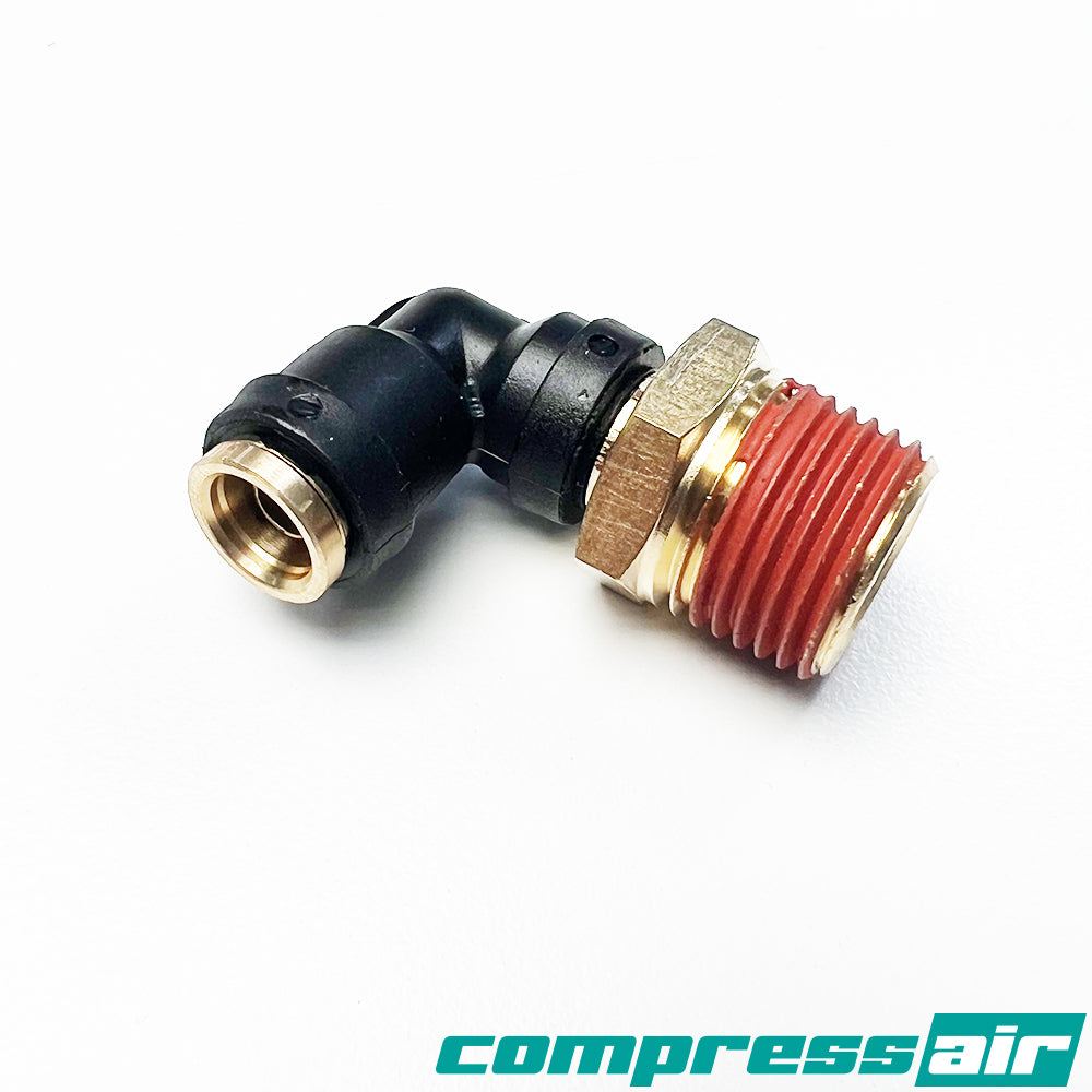 Compress Air CA21866 Elbow 1/2" MNPT To 3/8" PTC DOT Approved