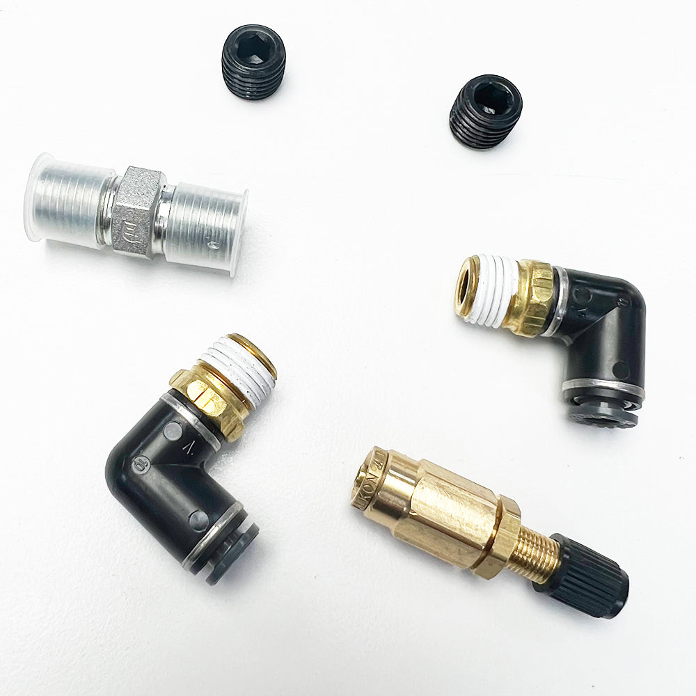Compress Air (3Gallon Seamless) Tank Fitting Kit For Management With 1/4" Lines