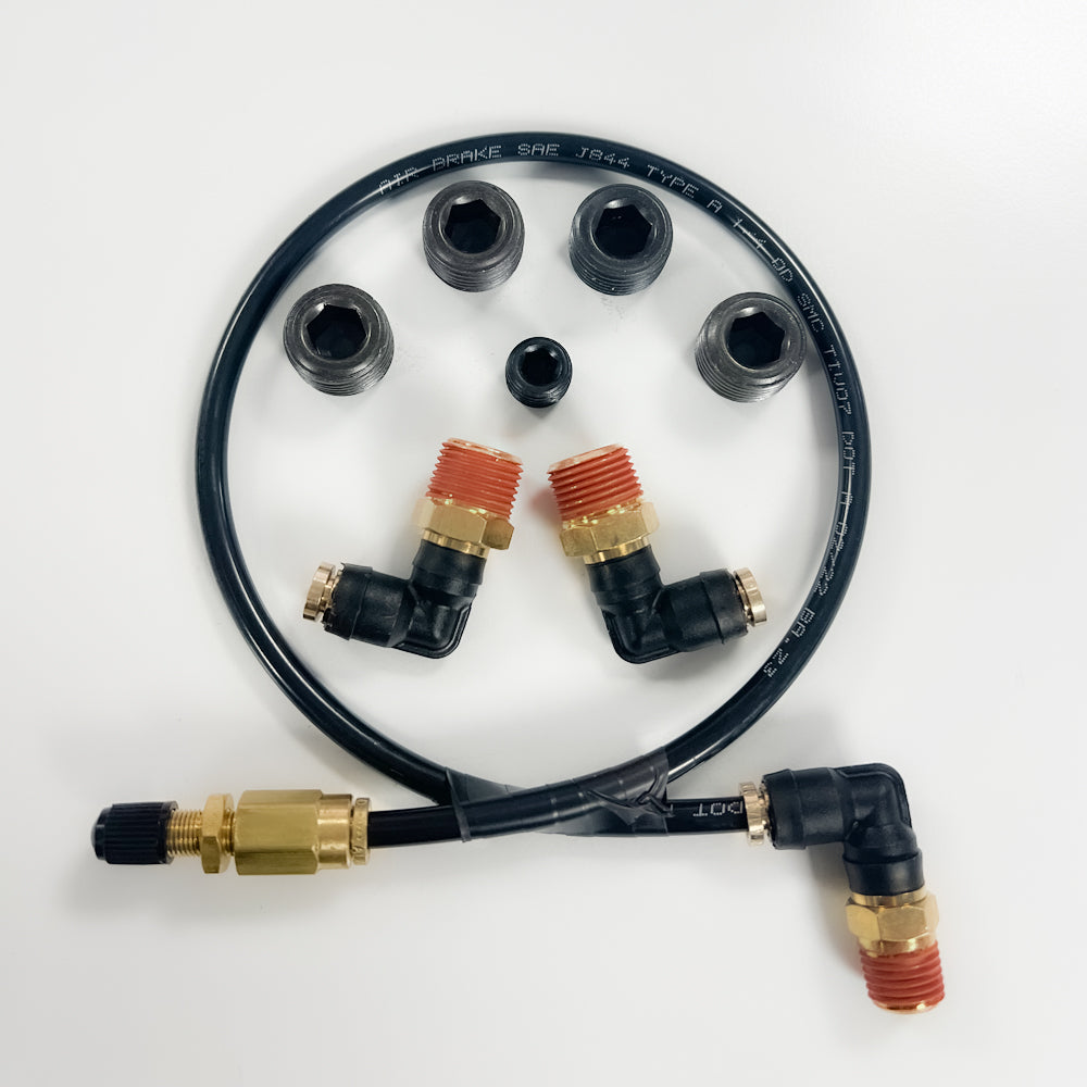 Compress Air (4Gallon Pancake) Tank Fitting Kit For Management With 1/4" Lines