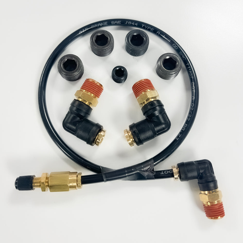Compress Air (4Gallon Pancake) Tank Fitting Kit For Management With 3/8" Lines