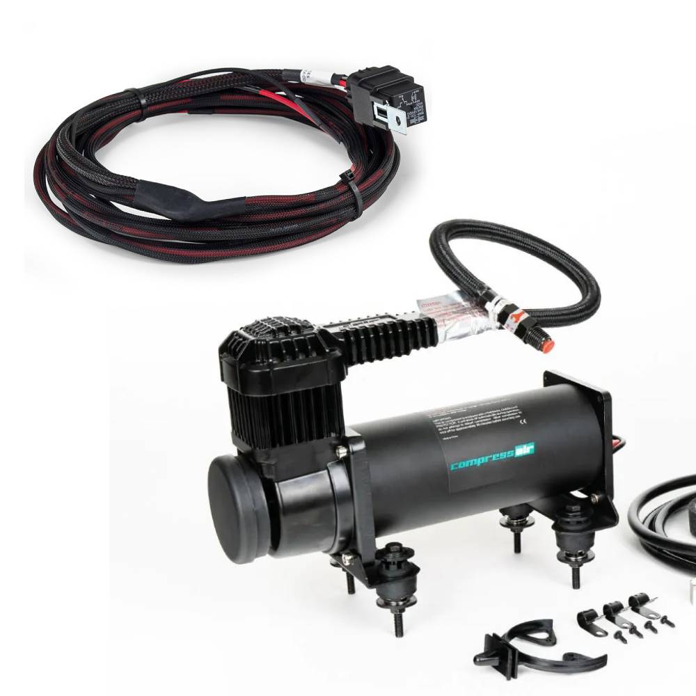 Air Lift 2nd Compressor Kit CompressAir CA444 Black + 2nd compressor Harness