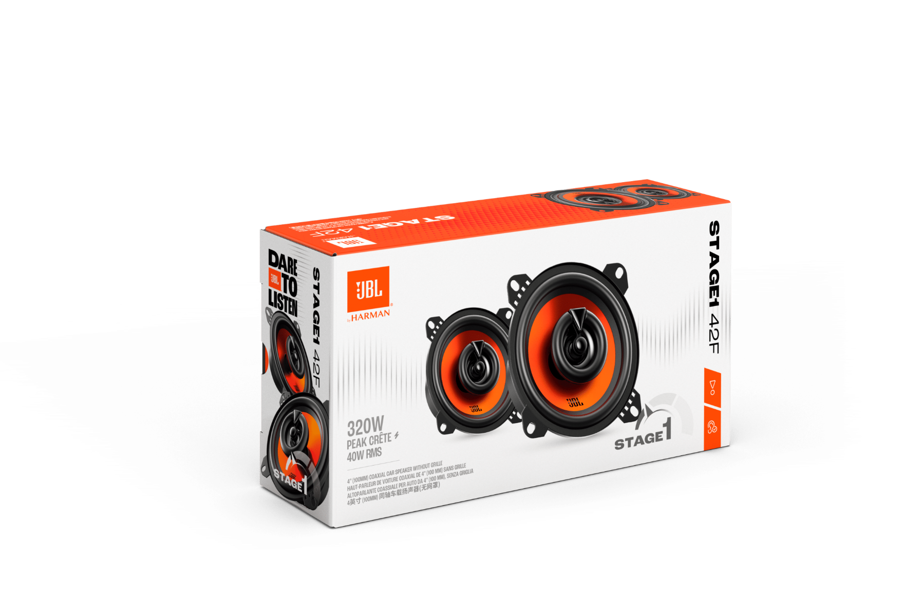 JBL Stage1 42F - 4" 2-Way Coaxial Car Speakers 320W - Without Grill