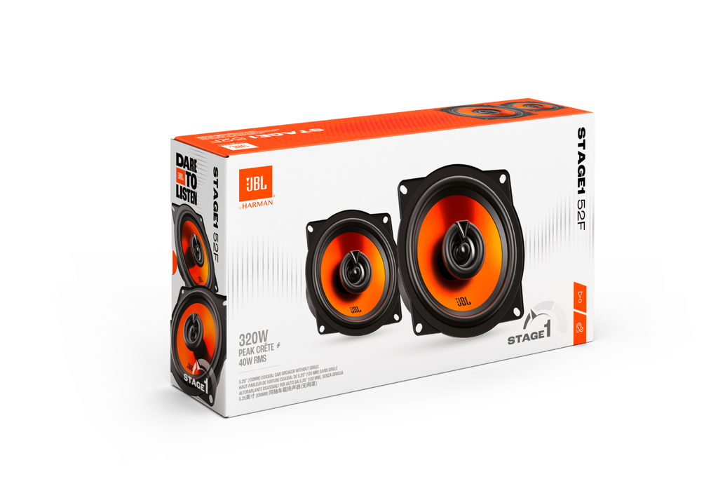 JBL Stage1 52F - 5.25" 2-Way Coaxial Car Speakers 320W - Without Grills