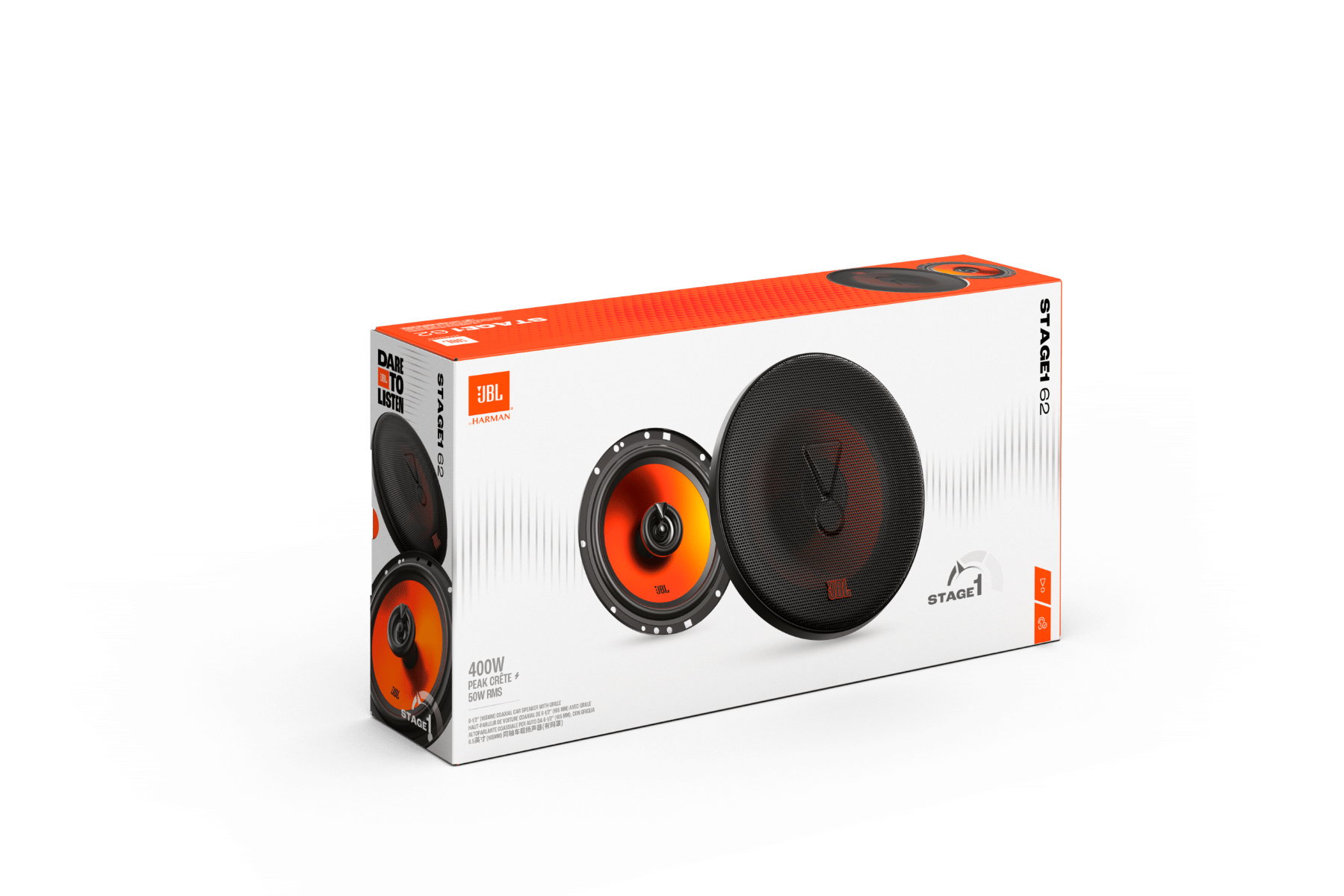 JBL Stage1 62 - 6.5" 2-Way Coaxial Car Speakers 400W - With Grills