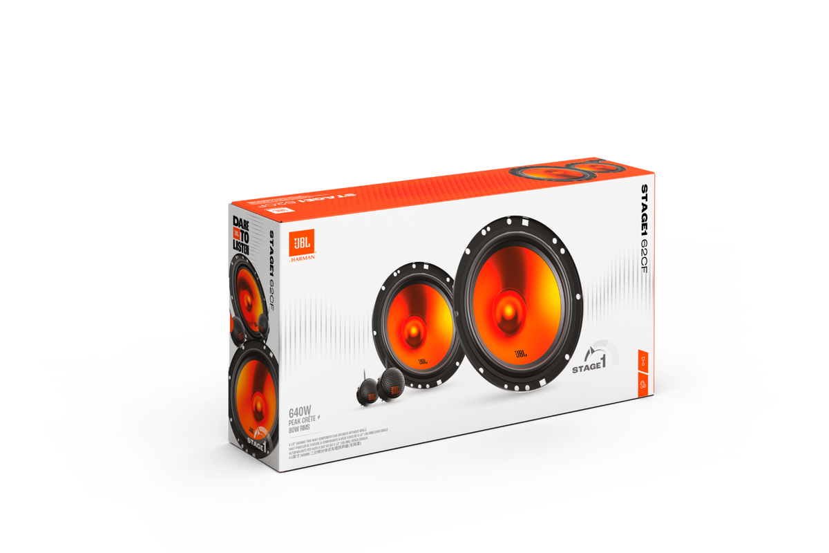 JBL Stage1 62CF - 6.5" 2-Way Component Car Speakers 640W - Without Grills