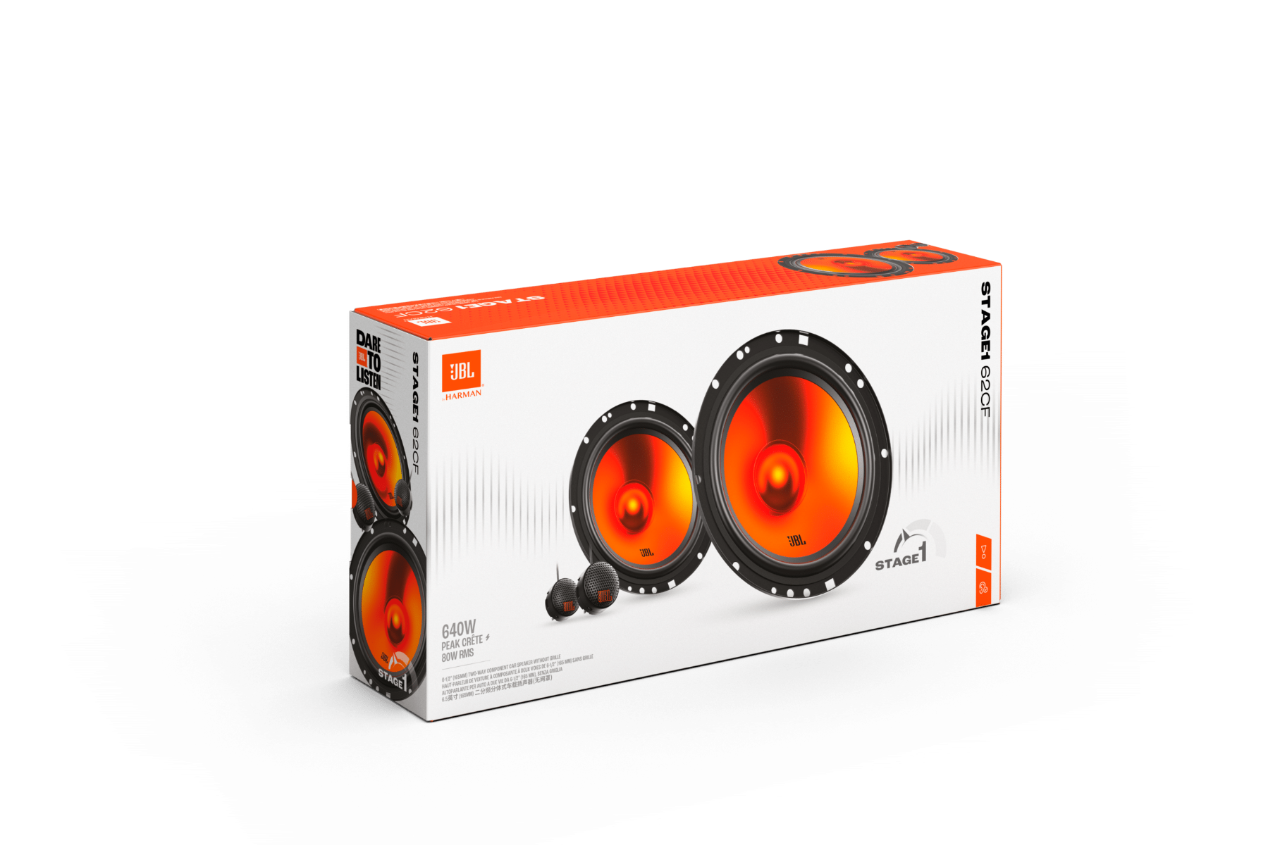 JBL Stage1 62CF - 6.5" 2-Way Component Car Speakers 640W - Without Grills