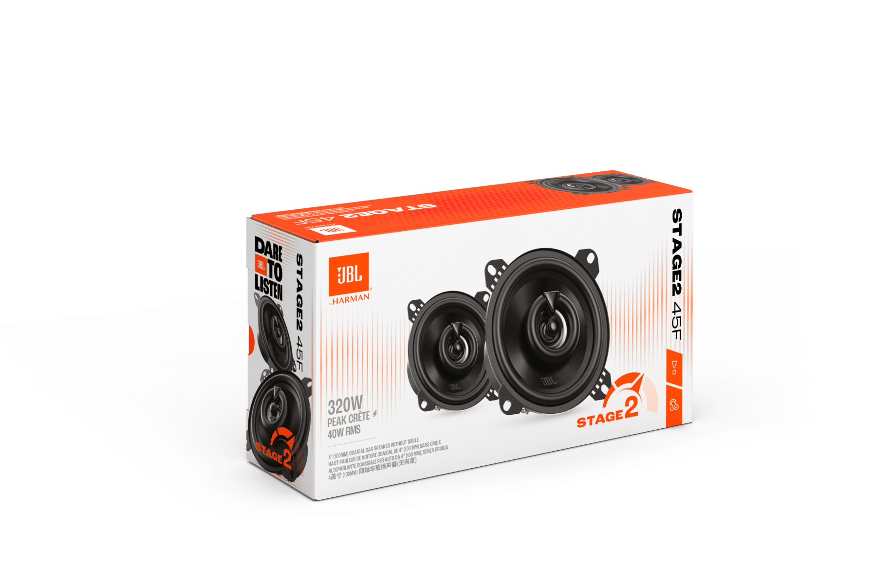 JBL Stage2 45F - 4" 2-Way Coaxial Car Speakers 320W - Without Grills