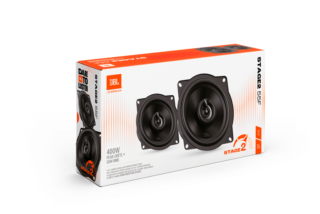 JBL Stage2 55F - 5.25" 2-Way Coaxial Car Speakers 400W - Without Grills