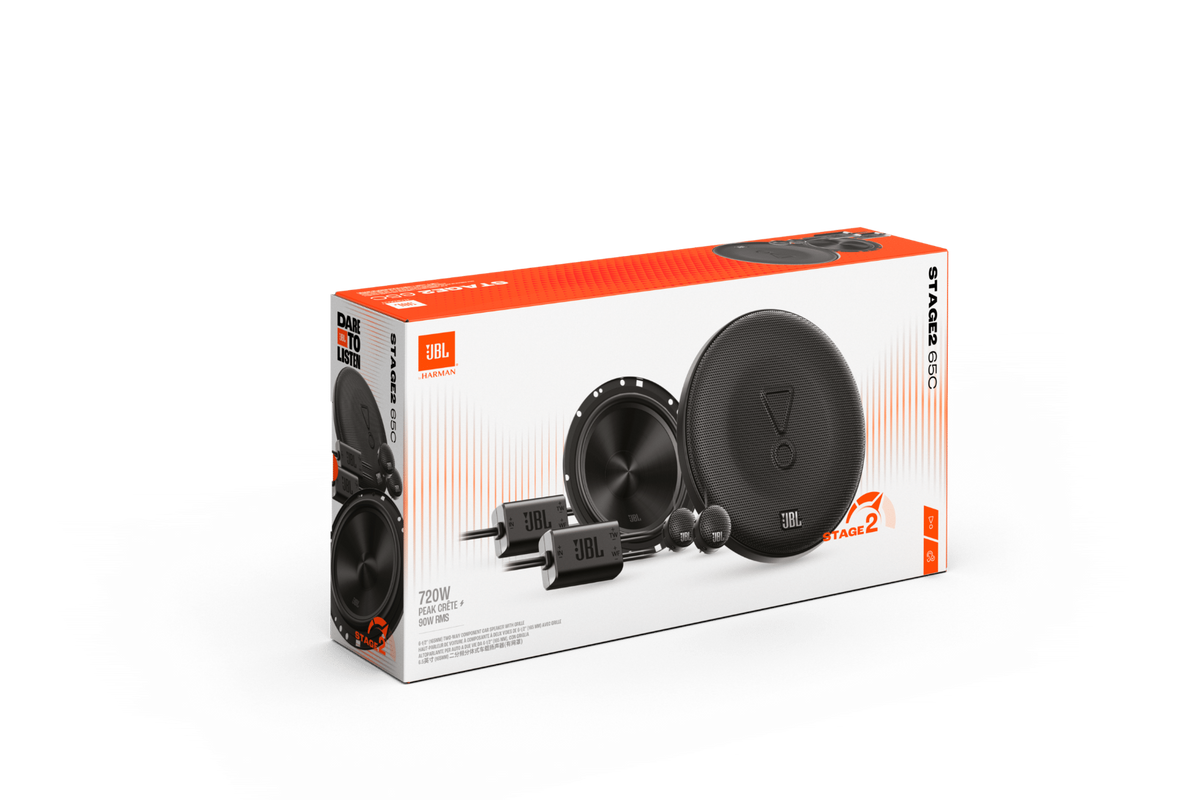 JBL Stage2 65C - 6.5" 2-Way Component Car Speakers 720W - with Grills