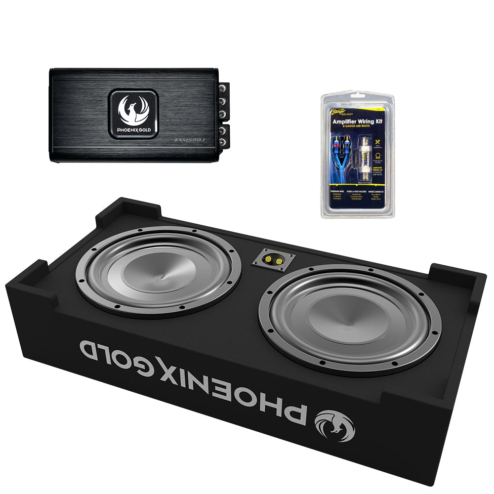 Phoenix Gold - Double 10" ZX Slim Enclosure Bass Package Deal 700W