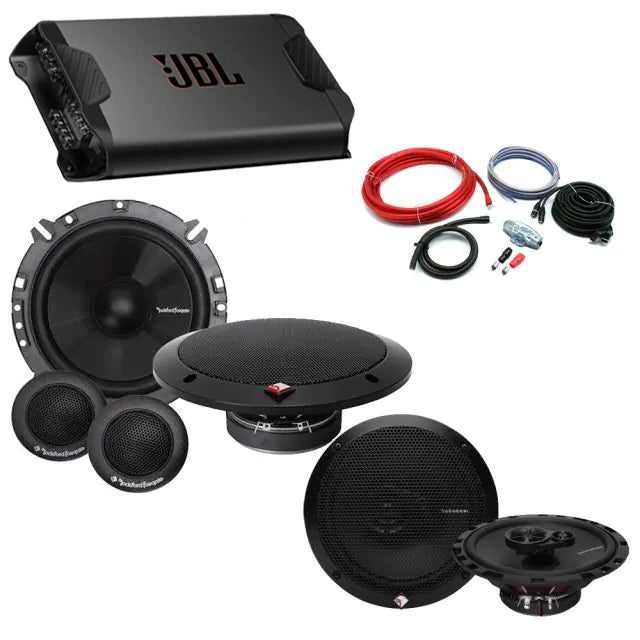 Rockford 4 Channel Amplifier 16.5cm Components & 16.5cm 3 Way Coaxial Speaker Deal