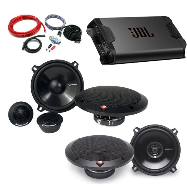 JBL 4 Channel Amplifier 13cm Components & 13cm Coaxial Speaker Package Deal