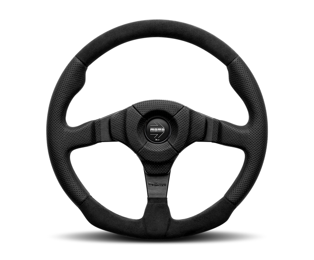Momo Dark Fighter Black - Airleather & Alcantara Steering Wheel 350mm