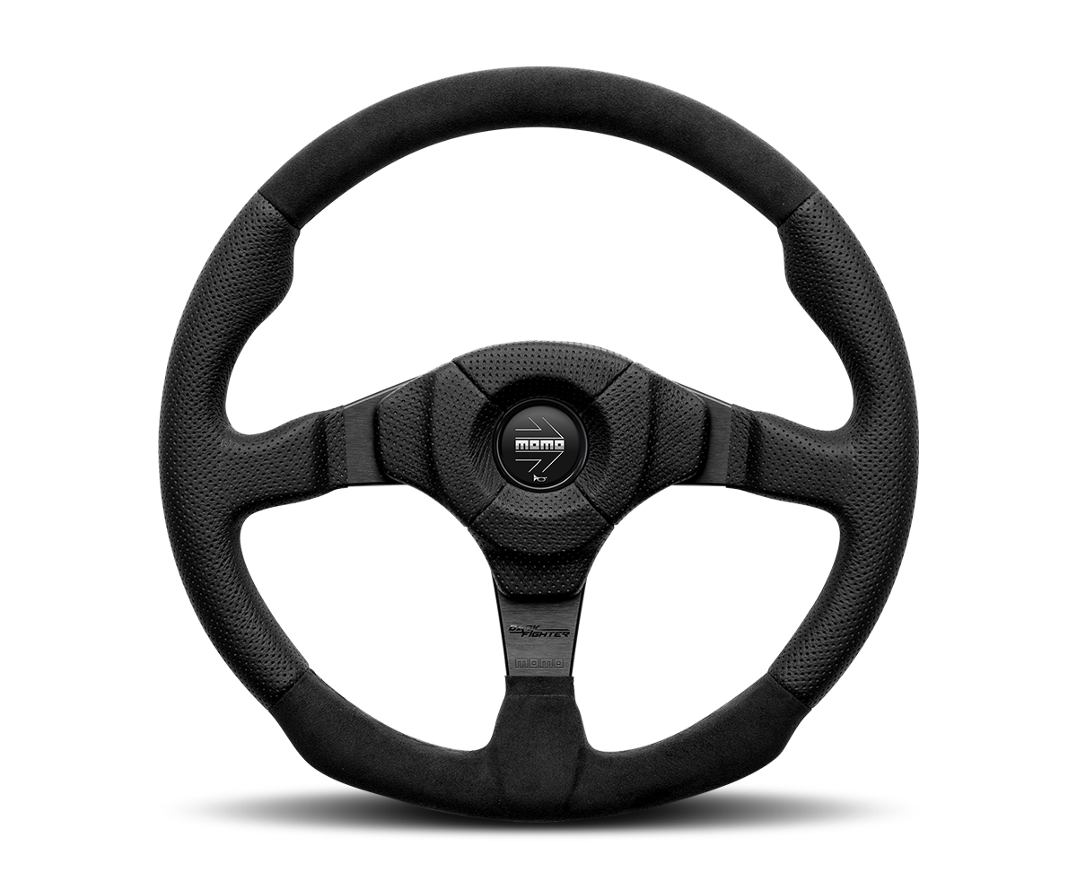 Momo Dark Fighter Black - Airleather & Alcantara Steering Wheel 350mm