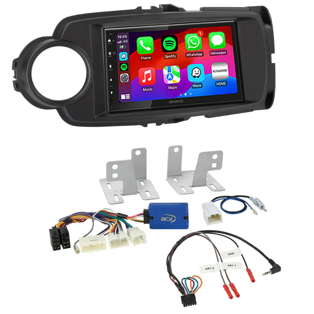 Kenwood DMX5023DABS Stereo CarPlay Android Auto Upgrade for Toyota Yaris 2014-2020