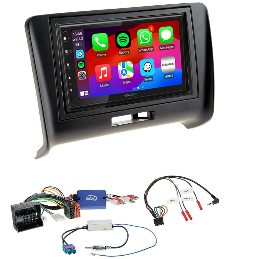 Kenwood DMX5023DABS Stereo CarPlay Android Auto Upgrade for Audi TT Mk2 8J 2006-2014
