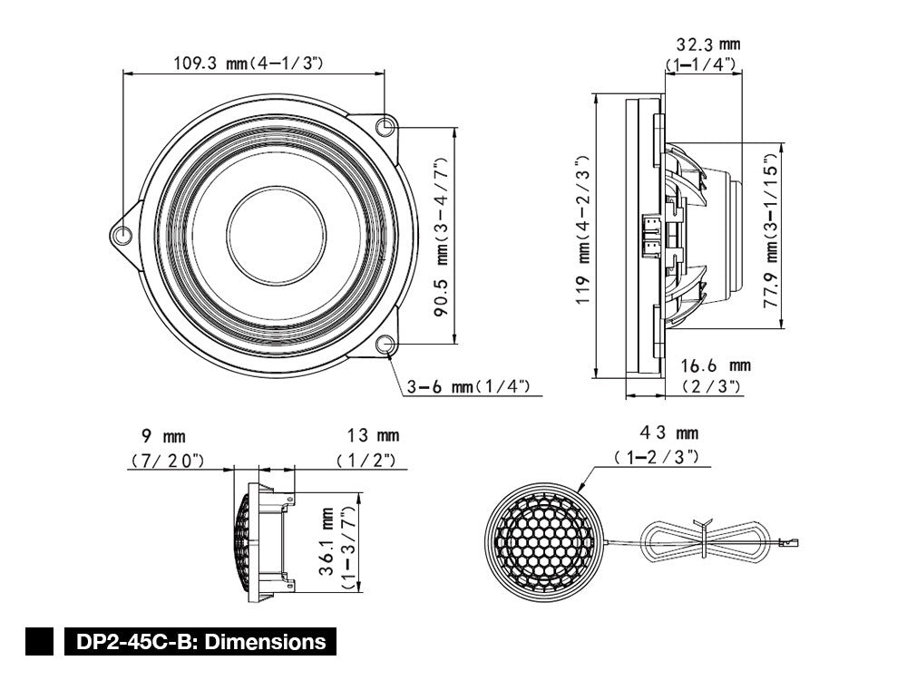 Alpine BMW 4.5 Inch 2 Way Component Door Speaker Plug & Play